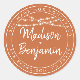 秋ラブフェアリーライトバーンオレンジ差出人住所 ラウンドシール