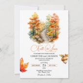 秋ラブフォレストで秋エレガントな結婚式 招待状 (正面)