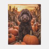 秋ラブラドール フリースブランケット (正面)