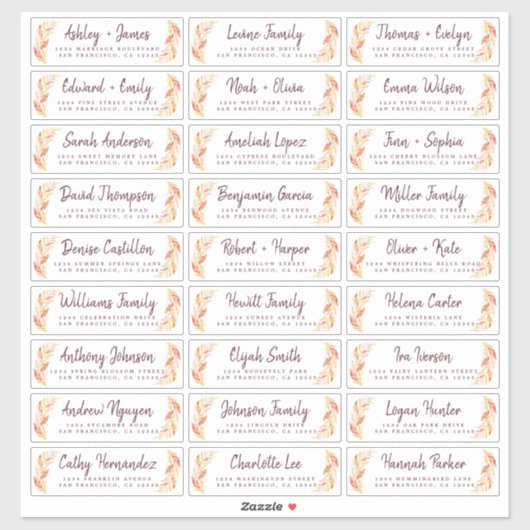 秋ラブ秋の紅葉ゲスト住所 シール (シート)