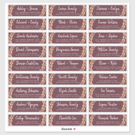 秋ラブ秋の紅葉ゲスト住所 シール (シート)