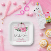 秋ラブ赤面ピンクパンプキン素朴ブライダルシャワー ペーパープレート (パーティー)