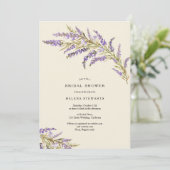 秋ラベンダーフローラ水カラーシックブライダルシャワー 招待状 (スタンド正面)