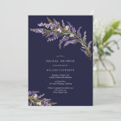 秋ラベンダーフローラ水カラーシックブライダルシャワー 招待状 (スタンド正面)