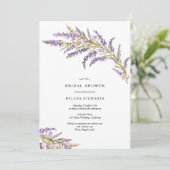 秋ラベンダーフローラ水カラーシックブライダルシャワー 招待状 (スタンド正面)