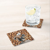 秋リスおもしろいレルバンディット紙コースター スクエアペーパーコースター (インサイチュ)