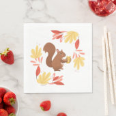 秋リスとナット スタンダードランチョンナプキン (インサイチュ)