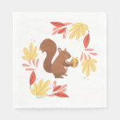 秋リスとナット スタンダードランチョンナプキン (正面)