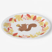 秋リスとナット ペーパープレート (アングル)