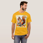 秋リスチャームデザイン Tシャツ (正面フル)