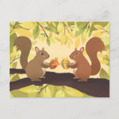秋リス黄色い木 ポストカード (正面)
