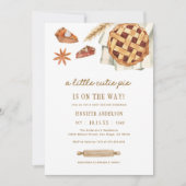 秋リトルかわいこちゃんパイは途中の赤ちゃんシャワー 招待状 (正面)