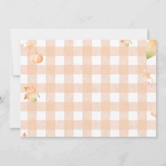 秋リトルかわいこちゃんパイは2つの誕生日の写真 招待状 (裏面)