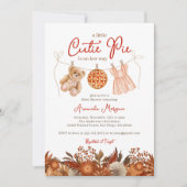 秋リトルかわいこちゃんパイテディベアーガールベイビーシャワー 招待状 (正面)
