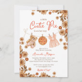 秋リトルかわいこちゃんパイテディベアーガールベイビーシャワー 招待状 (正面)