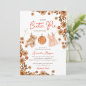 秋リトルかわいこちゃんパイテディベアーガールベイビーシャワー 招待状 (スタンド正面)