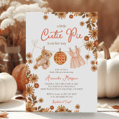 秋リトルかわいこちゃんパイテディベアーガールベイビーシャワー 招待状