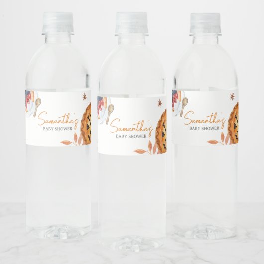 秋リトルかわいこちゃんパイ赤ちゃんシャワー ペットボトルラベル (ボトル)