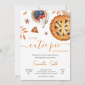 秋リトルかわいこちゃんパイ赤ちゃんシャワー 招待状 (正面)