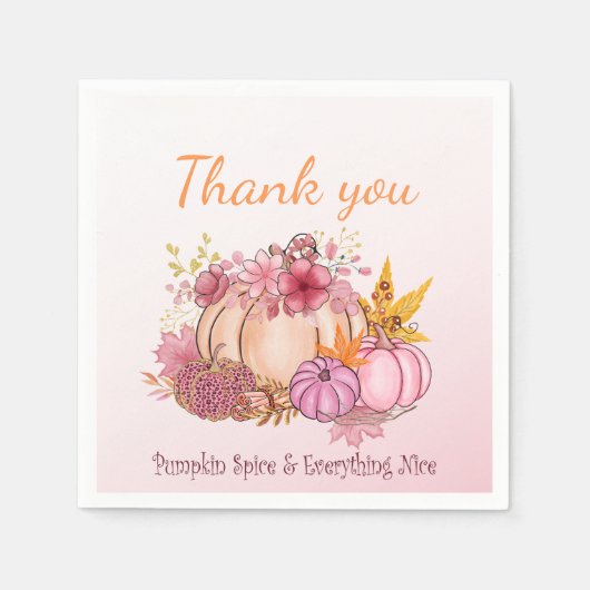 秋リトルカボキンスパイスナイスベビーシャワーパーティー スタンダードカクテルナプキン (正面)