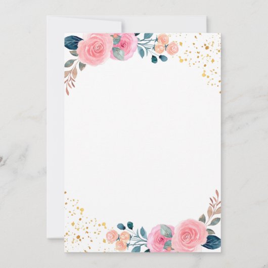 秋リトルカボキンピンクフローラファースト誕生日 招待状 (裏面)