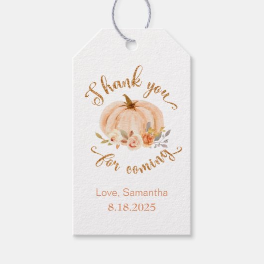 秋リトルカボチャの誕生日感謝していあなた ギフトタグ (正面)