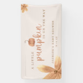 秋リトルカボチャオンザウェイベイビーシャワー 横断幕 (縦)