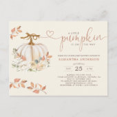 秋リトルカボチャフローラベビーシャワー招待状 ポストカード (正面)