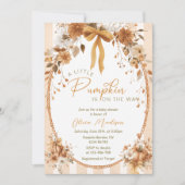 秋リトルカボチャフローラボウベイビーシャワー 招待状 (正面)