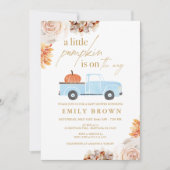 秋リトルカボチャボーイ赤ちゃんシャワー招待状 招待状 (正面)