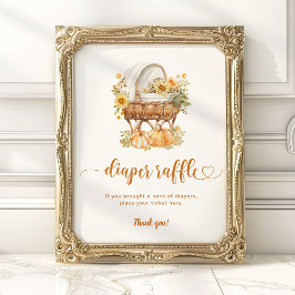 秋リトルカボチャヴィンテージおむつラッフル ポスター