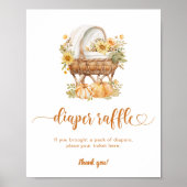 秋リトルカボチャヴィンテージおむつラッフル ポスター (正面)