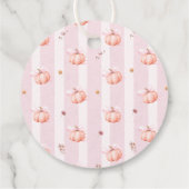 秋リトルカボチャ女の子ベビーシャワーありがとう フェイバータグ (裏面)