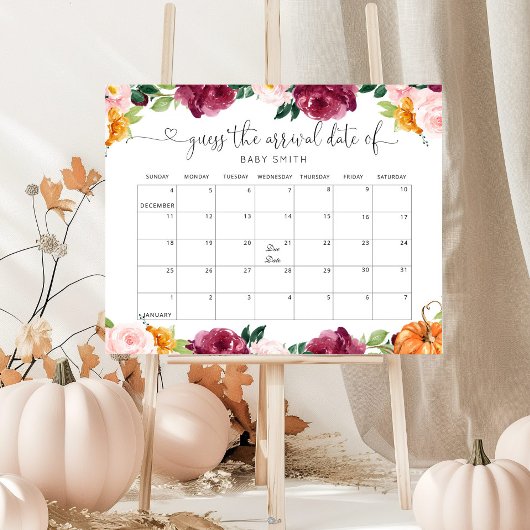 秋リトルカボチャ期日カレンダーを推測 ポスター