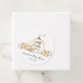 秋リトルカボチャ水カラーフローラベビーシャワー フェイバータグ (インサイチュ)