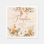 秋リトルカボチャ素朴な赤ちゃんシャワー スタンダードカクテルナプキン (正面)