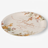 秋リトルカボチャ素朴な赤ちゃんシャワー ペーパープレート (アングル)