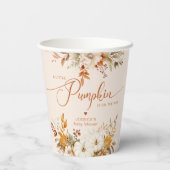 秋リトルカボチャ素朴な赤ちゃんシャワー 紙コップ (裏面)