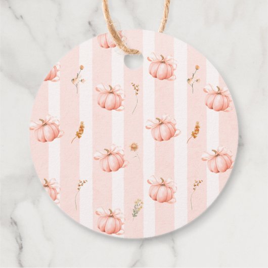 秋リトルカボチャ赤ちゃんシャワーありがとう フェイバータグ (裏面)