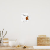 秋リトルカボチャ赤ちゃんシャワーの好意 ポスター (キッチン)