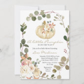 秋リトルカボチャ赤ちゃんシャワーガール招待状 招待状 (正面)