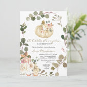 秋リトルカボチャ赤ちゃんシャワーガール招待状 招待状 (スタンド正面)