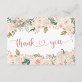 秋リトルカボチャ赤ちゃんシャワーサンキューカード エンクロージャーカード (正面)