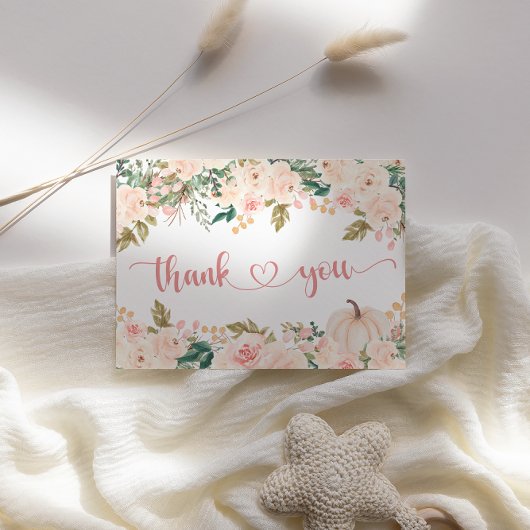 秋リトルカボチャ赤ちゃんシャワーサンキューカード エンクロージャーカード