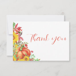 秋リトルカボチャ赤ちゃんシャワーサンキューカード カード