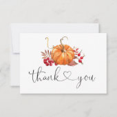 秋リトルカボチャ赤ちゃんシャワーサンキューカード カード (正面)
