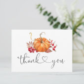 秋リトルカボチャ赤ちゃんシャワーサンキューカード カード (スタンド正面)