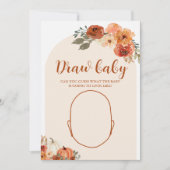 秋リトルカボチャ赤ちゃんシャワー描画ベビーゲーム 招待状 (正面)