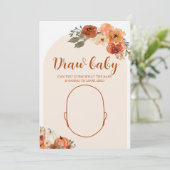 秋リトルカボチャ赤ちゃんシャワー描画ベビーゲーム 招待状 (スタンド正面)