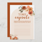 秋リトルカボチャ赤ちゃんシャワー時間カプセルカード 招待状 (正面/裏面)
